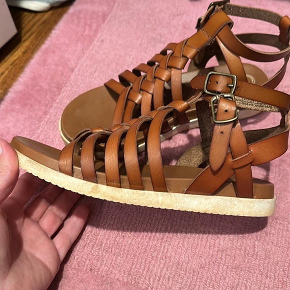 Wonder Nation Brown Leather Sandals - Picture 3 of 4